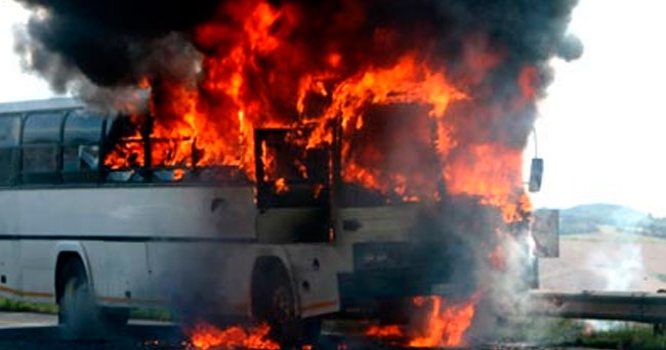 “Şamaxinka”da avtobus belə yandı