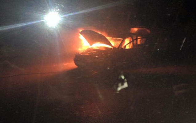 Samuxda “Vaz” yandı- Sürücüsü yaralandı