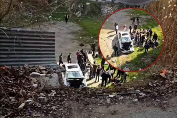 Yasamalda bədbəxt hadisə: Avtomobil bina tikmək üçün qazılmış bünövrəyə aşdı – VİDEO